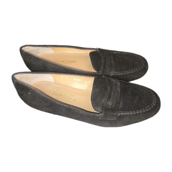 Ralph Lauren Purple Label Black Suede Loafers - Picture 7 of 7